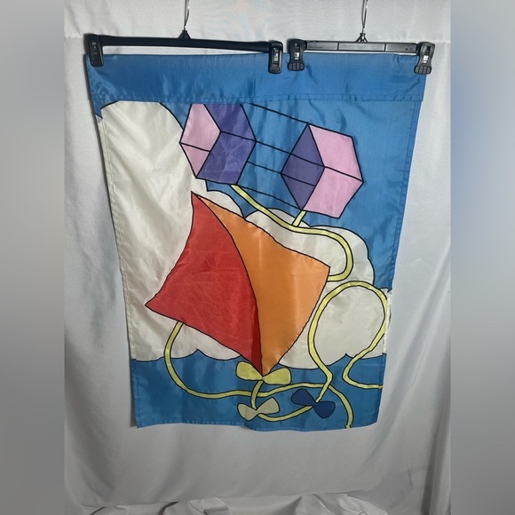 Colorful Kite Outdoor Garden House Flag Banner Whimsical Nylon 19x27 - Picture 2 of 4